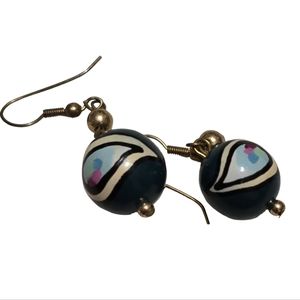 Hand Painted Evil Eye Bead Earrings L11
